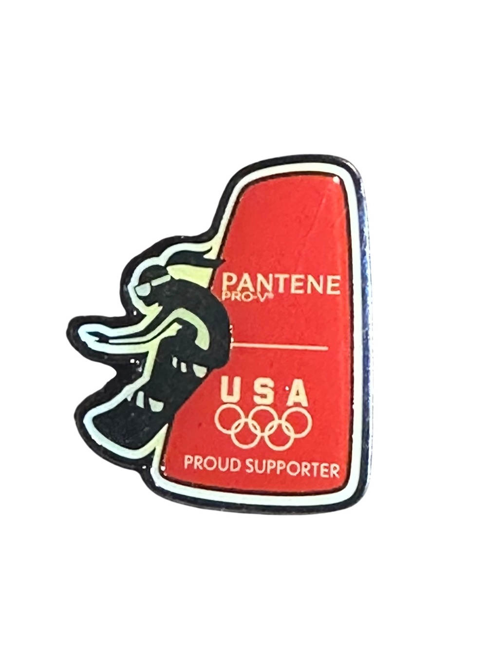 Pantene Pro-USA Olympic Proud Supporter Red Enamel Pin